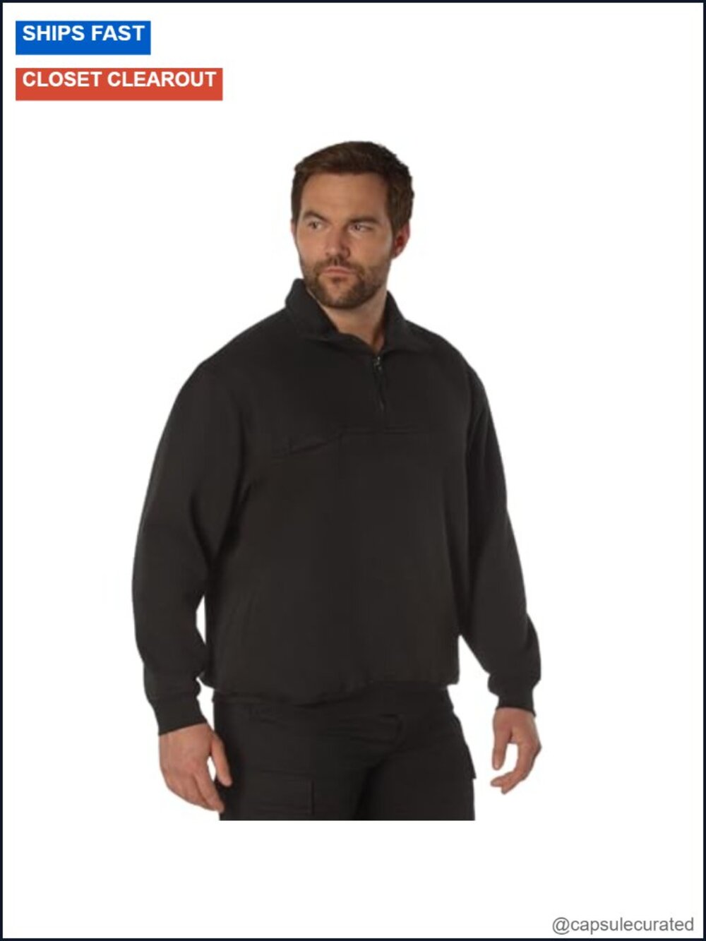 Quarter Zip Job Shirt Long Sleeve Work Pullover Cotton Blend Fleece Lined
